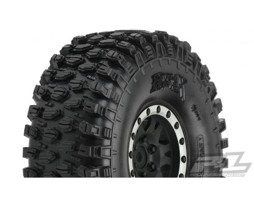 PR10128-13 Hyrax 1.9\" G8 Rock Terrain Truck Tires Mounted for Front or Rear 1.9\" Rock Crawler, Mounted on Impulse Black/