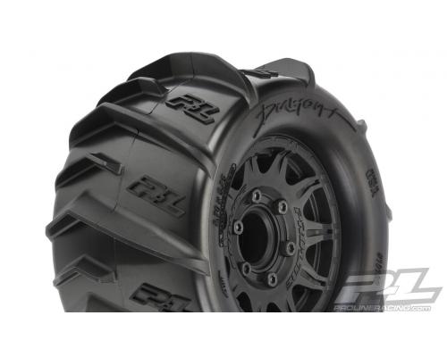 PR10193-10 Dumont 2.8\" zand-/sneeuwbanden gemonteerd voor Stampede 2wd & 4wd voor en achter, gemonteerd op Raid Black 6x