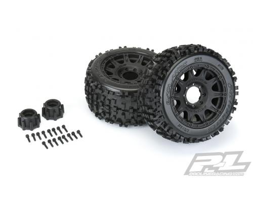 PR1178-10 Badlands 3.8 \"All Terrain-banden gemonteerd voor 17 mm MT voor of achter, gemonteerd op Raid Black 8x32 verwis