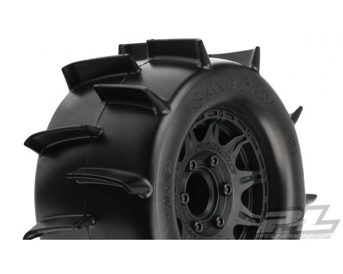 PR1186-10 Sand Paw 2.8 \"zandbanden gemonteerd voor Stampede / Rustler 2wd & 4wd voor en achter, gemonteerd op Raid Black