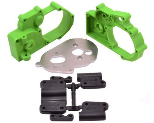 RPM73614 Green Gearbox Housing and Rear Mounts for Traxxas 2wd V