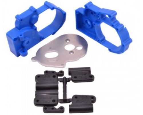 RPM73615 Blue Gearbox Housing and Rear Mounts for Traxxas 2wd Ve