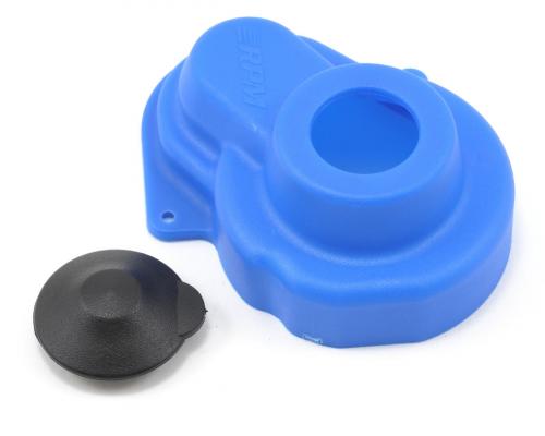 RPM80525 Blue Sealed Gear Cover for the Traxxas e-Rustler, e-Sta