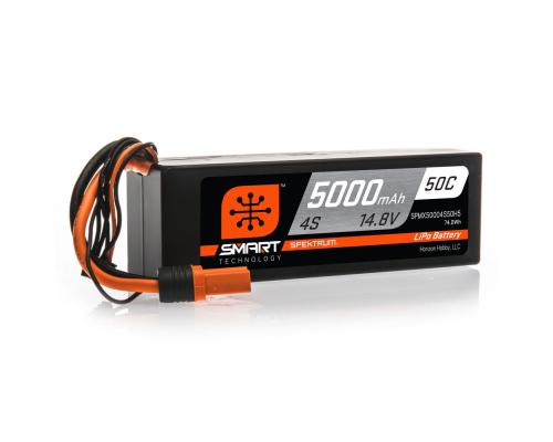 5000mAh 14.8V 4S 50C Smart LiPo Hardcase, IC5 (SPMX50004S50H5)