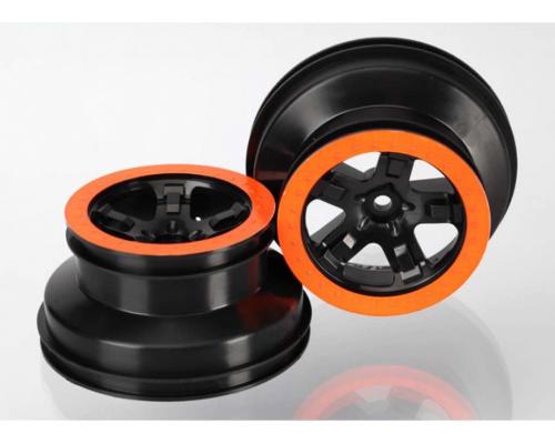 Traxxas TRX5870X Wielen, SCT zwart, oranje beadlock stijl, dubbe