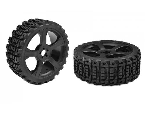 C-00180-611 Off-Road 1/8 Buggy Tires - Xprit - Low Profile - Glued on Black Rims - 1 pair