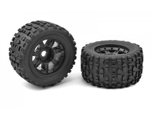 C-00180-632 Monster Truck Tires - XL4S - Grabber - Glued on Black Rims - 1 pair