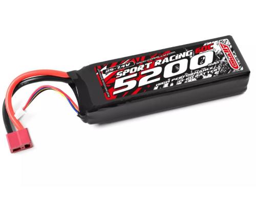 Team Corally - Power Racing 60C - 5200MAH - 2S - 7,4V - T-Plug - Semi-Soft Case - C-49230-D