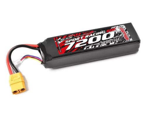 Team Corally - Sport Racing 60C - 7200Mah - 3S - 11,1V - XT-90 - Semi-Soft Case - C-49237-X