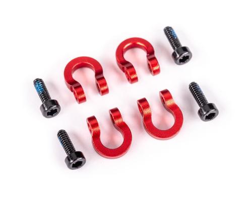 TRX9734R Bumper D-rings, front or rear, 6061-T6 aluminum (red-anodized) (4)/ 1.6x5mm CS (with threadlock) (4)