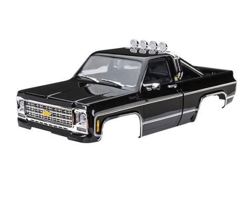 TRAXXAS BODY, CHEVROLET K10 TRUCK (1979), COMPLETE, BLACK (INCLUDES GRILLE, SIDE MIRRORS, DOOR HANDLES, ROLL BAR, WINDSH