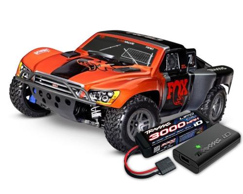 TRAXXAS SLASH 4X4 BL-2S BRUSHLESS: 1/10 SCALE 4WD ELECTRIC SHORT COURSE TRUCK TQ 2.4GHZ - FOX INCL. ACCU EN LADER