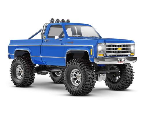 TRAXXAS TRX-4M HIGH TRAIL CRAWLER MET 1979 CHEVROLET K10 BODY: 1/18 SCHAAL 4WD ELEKTRISCHE AUTO BLAUW