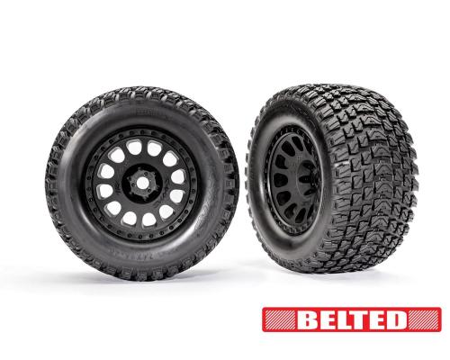 Traxxas TRX7862 Tires & wheels, assembled, glued (XRT Race black wheels, Gravix belted tires, dual profile