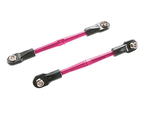 Traxxas TRX3139P Spanschroeven, aluminium (roze-geanodiseerd), teen koppelingen, 59mm (2) (gemonteerd met draadeinden en