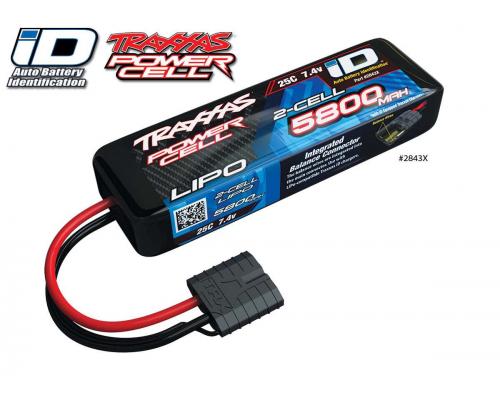 Traxxas TRX2843X 5800mah 7.4v 2-Cell 25C LiPO Accu met ID Herken