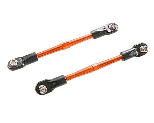 Traxxas TRX3139T Spanschroeven, aluminium (oranje-geanodiseerd), teen koppelingen, 59mm (2) (gemonteerd met draadeinden 