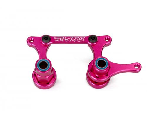 Traxxas TRX3743P Stuurinrichting bellcranks, stuurstang (roze-geanodisee