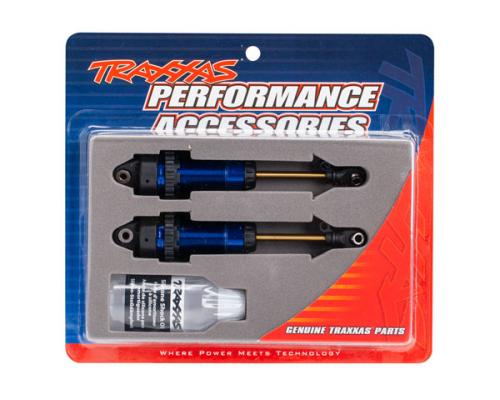 Traxxas TRX7462 Schokbrekers, GTR xx-lange blauw-geanodiseerde, PTFE-gecoate lichamen met TiN-assen (volledig gemonteerd