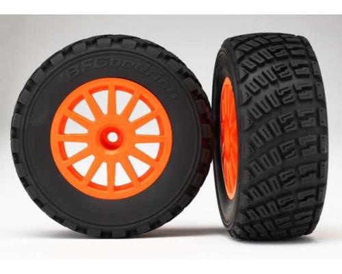 Traxxas TRX7473A Tires & wheels, assembled, glued (orange wheels