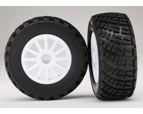 Traxxas TRX7473R Tires & wheels, assembled, glued (White wheels,