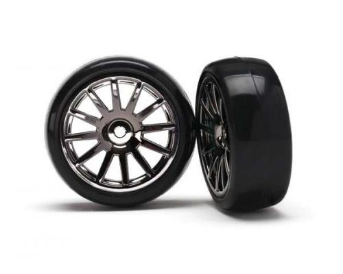 Traxxas TRX7573A Tires & wheels, assembled, glued (12-spoke blac