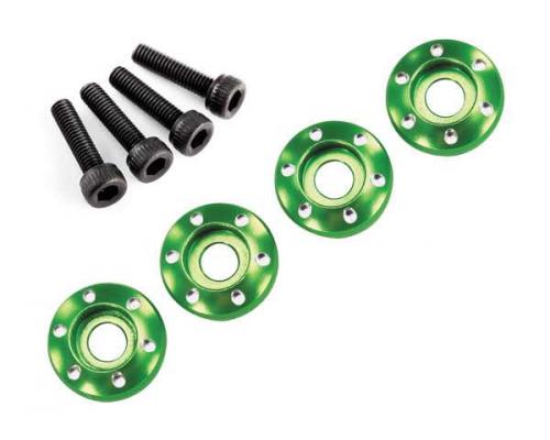 Traxxas TRX7668G Wheel nut washer, machined aluminum, green / 3x