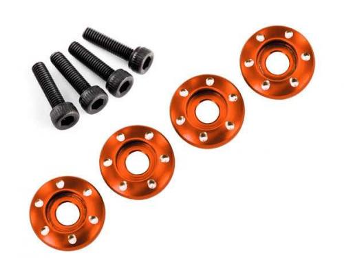 Traxxas TRX7668X Wheel nut washer, machined aluminum, orange / 3