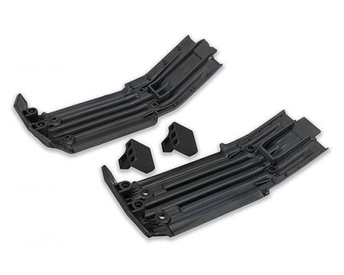 Traxxas TRX7744 Skidplate voor (1), achter (1) / rubber botsing kussen (