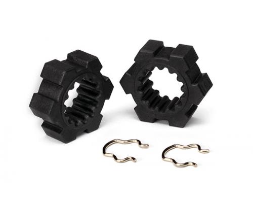 Traxxas TRX7756 Wielnaven, (2) / clips (2)