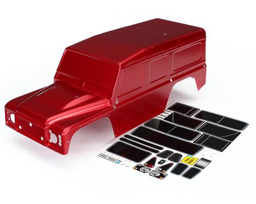 Traxxas TRX8011R Body, Land Rover Defender, Rood (geverfd) / plaatjes