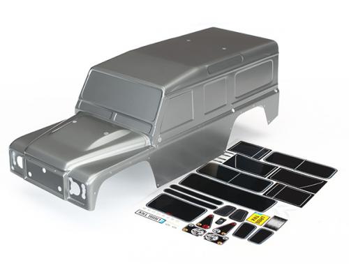 Traxxas TRX8011X Body, Land Rover Defender, grafiet zilver (geverfd) / plaatjes