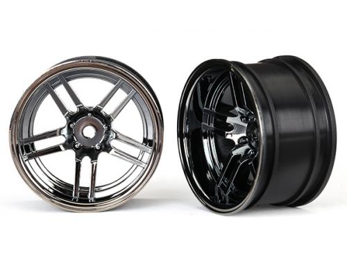 Traxxas TRX8372 Wielen, 1,9\" split-spoke (zwart chroom) (breed, achter) (2)