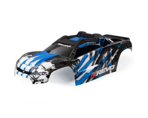 Traxxas TRX8611X Body, E-Revo, blauw / raam, grille, sticker met lichtplaat (gemonteerd met voorste en achterste carross