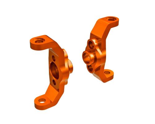 Traxxas TRX9733-ORNG Caster blocks, 6061-T6 aluminum (orange-anodized) (left & right)