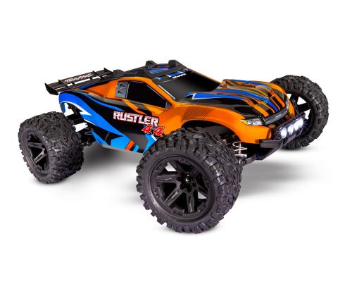Traxxas Rustler 4X4 TQ 2.4GHz LED-lampjes (incl. batterij/oplader) - Oranje TRX67064-61ORNG