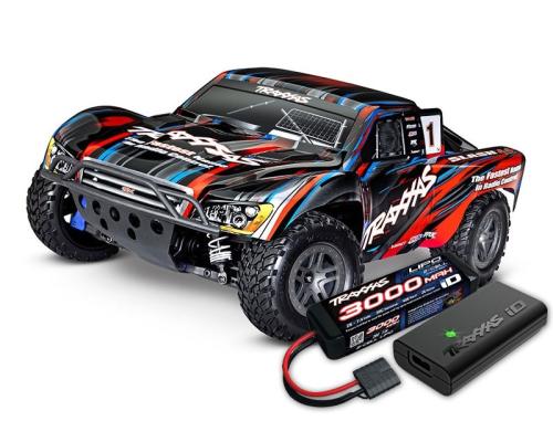Traxxas SLASH 4X4 BL-2S BRUSHLESS 1/10 SCALE 4WD SHORT COURSE TRUCK TQ 2.4GHZ - RED TRX68154-4RED INCL. ACCU EN LADER