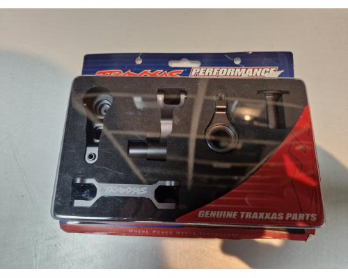 Traxxas Steering bellcranks (left & right)/ draglink (6061-T6 aluminum, gray-anodized) (fits X-Maxx)