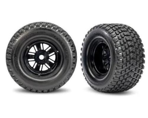 Traxxas TRX10947 Banden en velgen, gemonteerd en gelijmd Pro Scale Sand Car Race zwarte velgen