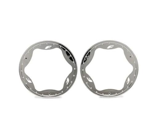 Traxxas TRX10948-CHRM Beadlock rings, rear, chrome (4.3\") (2)