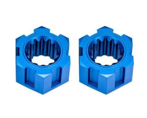 Traxxas TRX10954-BLUE Wheel hubs, hex, front (6061-T6 aluminum, blue-anodized) (2)