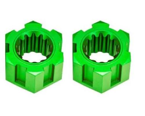 Traxxas TRX10954-GRN Wheel hubs, hex, front (6061-T6 aluminum, green-anodized) (2)
