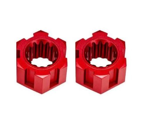 Traxxas TRX10954-RED Wheel hubs, hex, front (6061-T6 aluminum, red-anodized) (2)