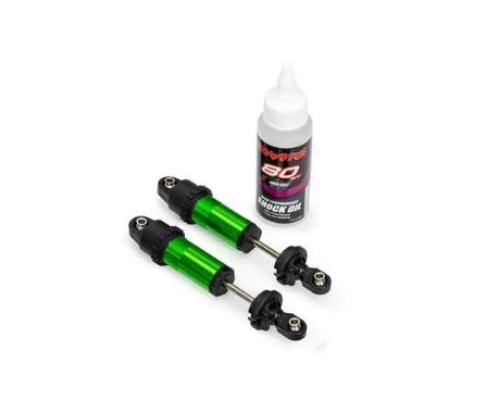 Traxxas TRX10961-GRN Shocks, GT-Maxx, front, aluminum, green-anodized (fully assembled w/o springs) (2)