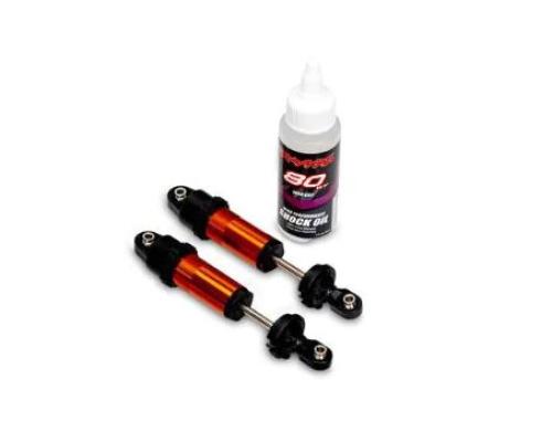 Traxxas TRX10961-ORNG Shocks, GT-Maxx, front, aluminum, orange-anodized (fully assembled w/o springs) (2)