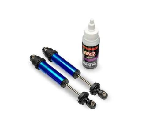 Traxxas TRX10962-BLUE Shocks, GT-Maxx, rear, aluminum, blue-anodized (fully assembled w/o springs) (2)