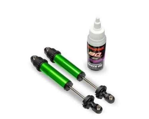 Traxxas TRX10962-GRN Shocks, GT-Maxx, rear, aluminum, green-anodized (fully assembled w/o springs) (2)