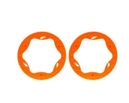 Traxxas TRX10976-ORNG Beadlock rings, front, orange (3.5\") (2)