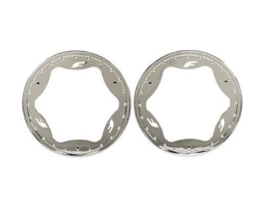 Traxxas TRX10977-CHRM Beadlock rings, rear, chrome (3.9\") (2)