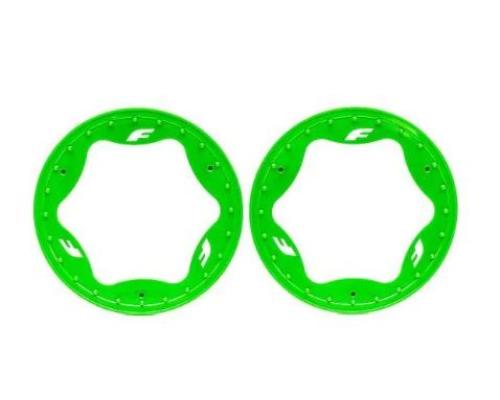 Traxxas TRX10977-GRN Beadlock rings, rear, green (3.9\") (2)